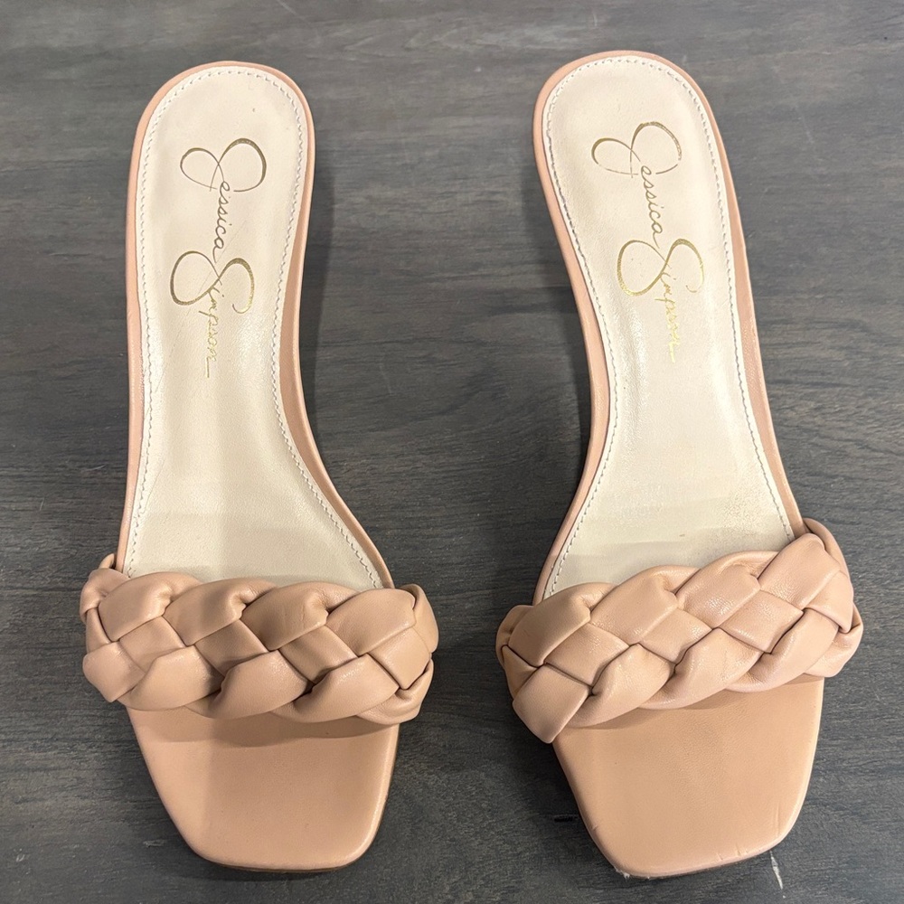 Jessica Simpson Braided Tan Slide Sandals